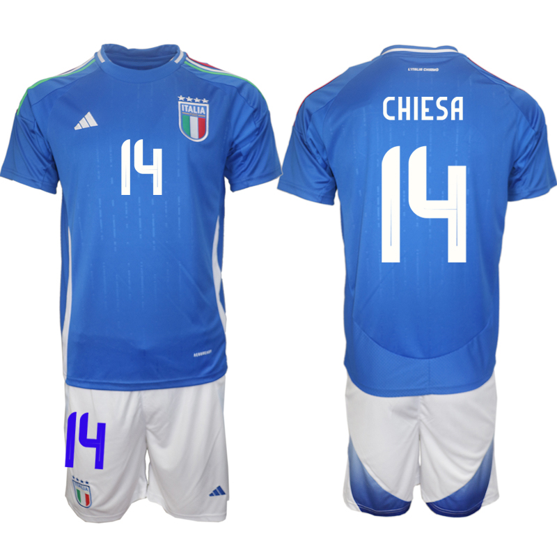Men 2024-2025 Season Italy home Blue #14 Soccer Jersey->italy jersey->Soccer Country Jersey